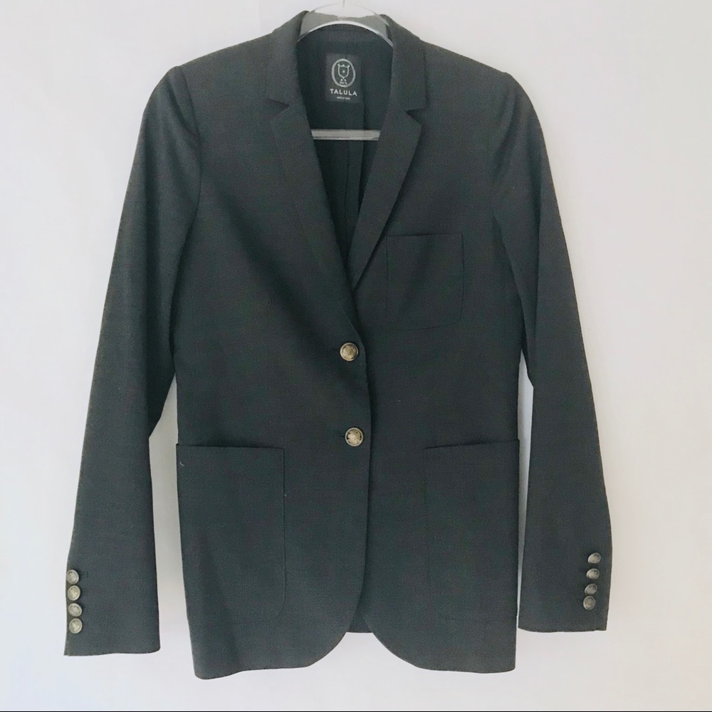 Aritzia Talula Tailored Charcoal 2 button blazer
